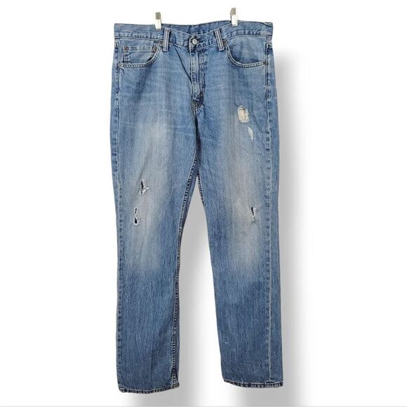 Levi's 511 Modern Slim Distressed 100% Cotton Denim Jeans Size 38 Measures 36 - Picture 3 of 15